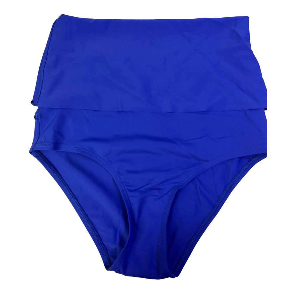 Aerie Fold-Over High Waist Bikini Bottoms | SMALL - Cobalt Blue NEW